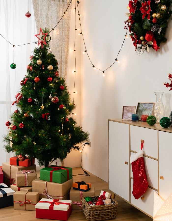 Luxury Christmas flower arrangement with seasonal decorations - DP FLOWERS BANGKOK