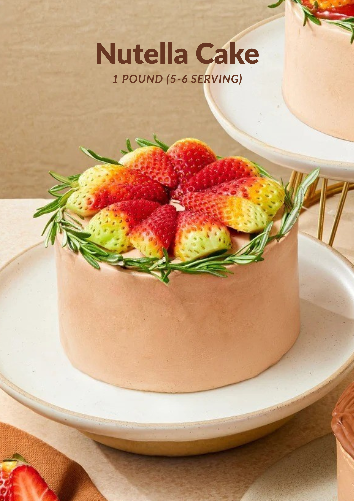 Nutella Add Nutella Strawberry Cake Add-On - Fresh Baked | DP FLOWERS BANGKOK